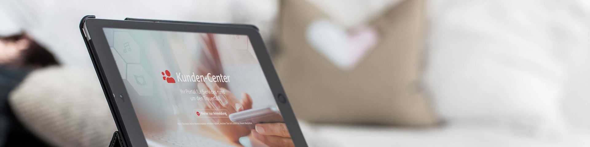 Ansicht Kunden-Center am Tablet